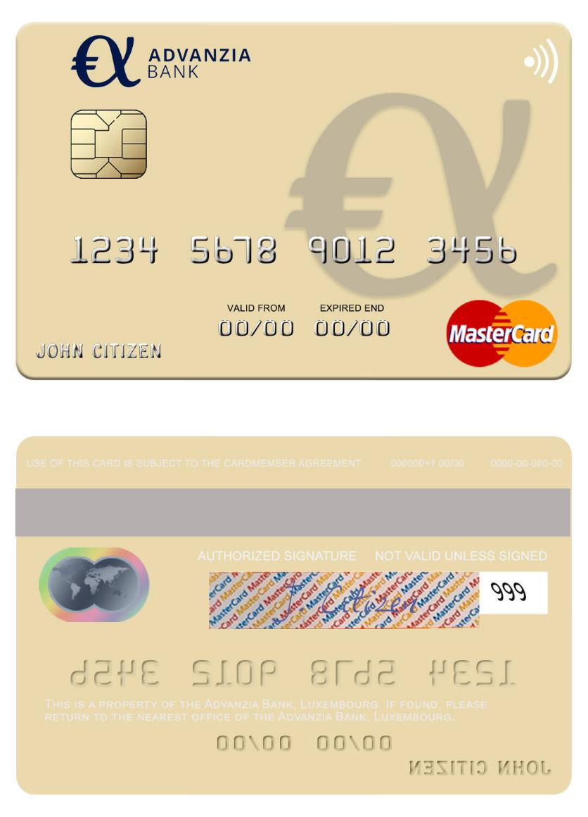 Luxembourg Advanzia Bank mastercard